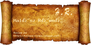 Halász Rómeó névjegykártya