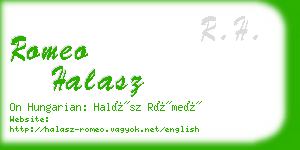 romeo halasz business card